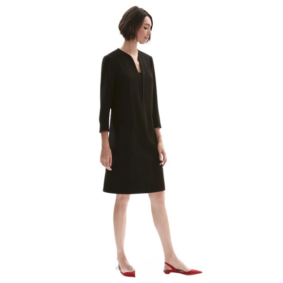 MM Lafleur Black 3/4 Sleeve Alice Stretch Twill Dress Size 12 - Picture 4 of 8